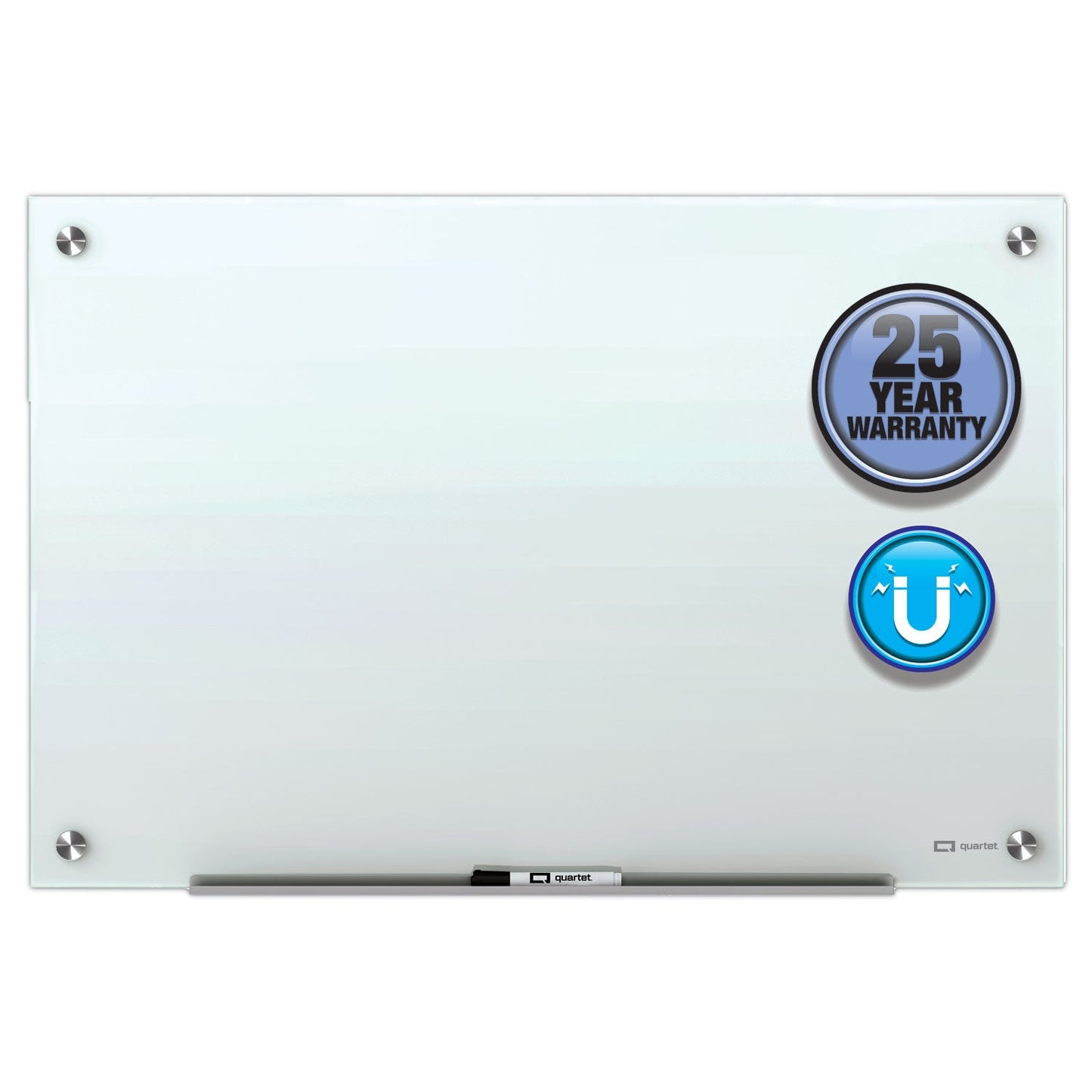 Quartet Brilliance Glass Dry-Erase Boards, 36 x 24, White Surface