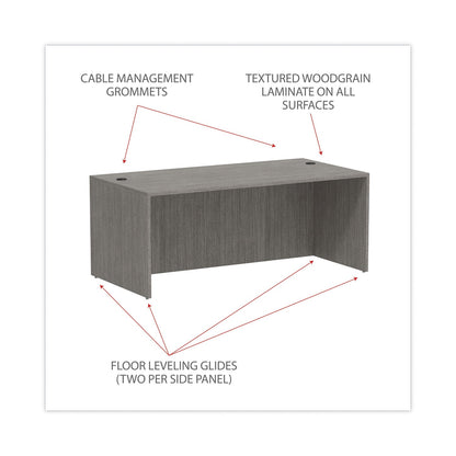 Alera Valencia Series Straight Front Desk Shell, 71" x 35.5" x 29.63", Gray