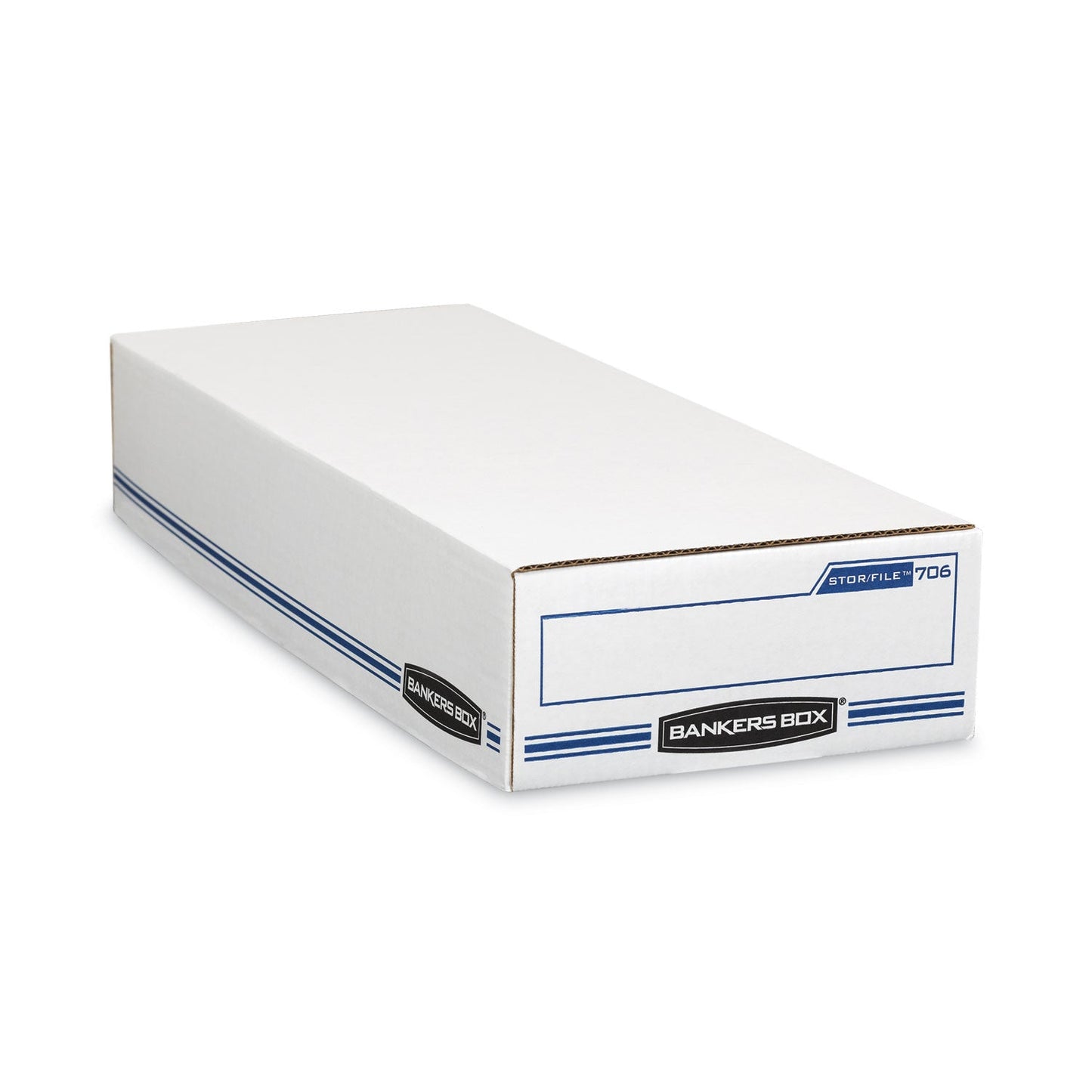 Bankers Box STOR/FILE Check Boxes, 9.25" x 25" x 4.13", White/Blue, 12/Carton