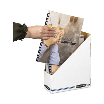 Bankers Box Stor/File Corrugated Magazine File, 4 x 9.25 x 11.75, White, 12/Carton