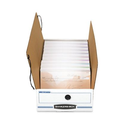 Bankers Box LIBERTY Check and Form Boxes, 9.25" x 15" x 4.25", White/Blue, 12/Carton