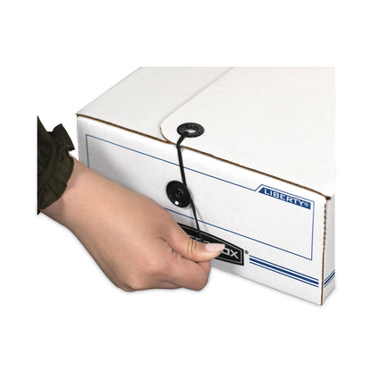 Bankers Box LIBERTY Check and Form Boxes, 9.25" x 15" x 4.25", White/Blue, 12/Carton