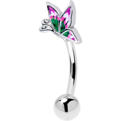 16G 5/16 Profile Butterfly Curved Eyebrow Ring