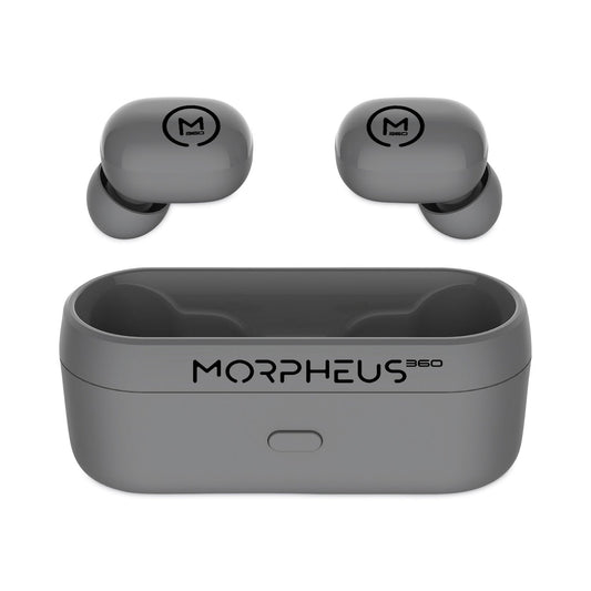 Morpheus 360 Spire True Wireless Earbuds Bluetooth In-Ear Headphones with Microphone, Dark Gray