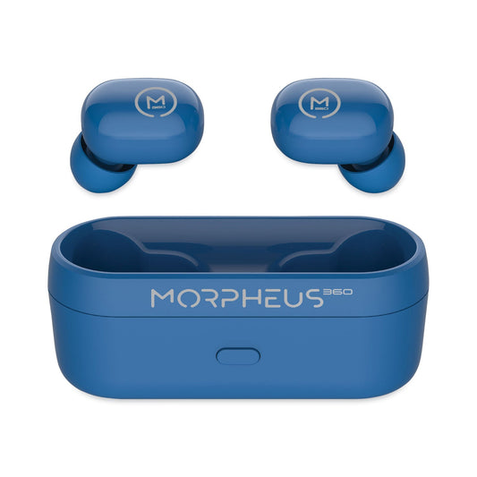 Morpheus 360 Spire True Wireless Earbuds Bluetooth In-Ear Headphones with Microphone, Island Blue