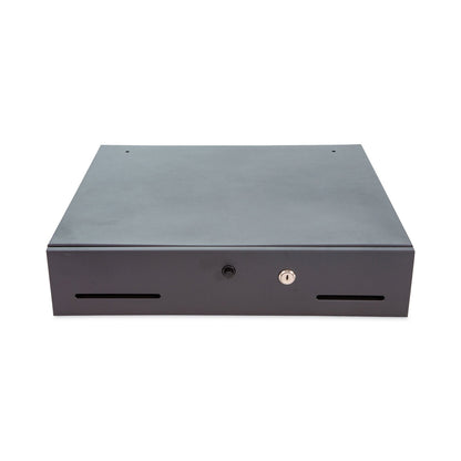CONTROLTEK Metal Cash Drawer, Coin/Cash, 10 Compartments, 16 x 11.25 x 2.25, Black