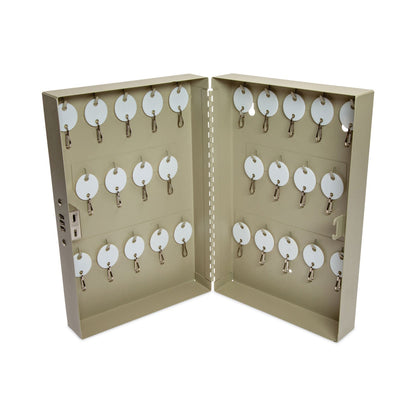 CONTROLTEK Combination Lockable Key Cabinet, 28-Key, Metal, Sand, 7.75 x 3.25 x 11.5