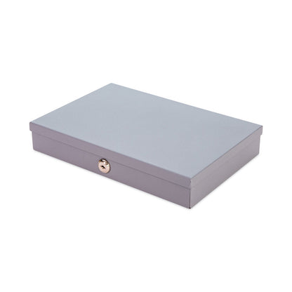 CONTROLTEK Heavy Duty Low Profile Cash Box, 6 Compartments, 11.5 x 8.2 x 2.2, Gray
