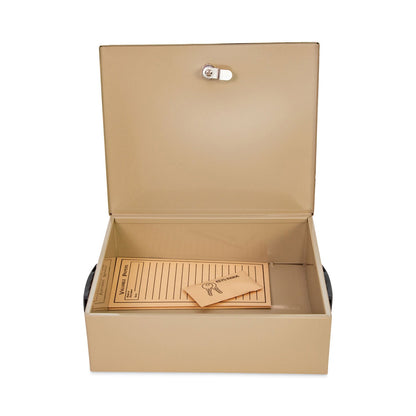 CONTROLTEK Jumbo Locking Cash Box, 1 Compartment, 14.38 x 11 x 4.13, Sand