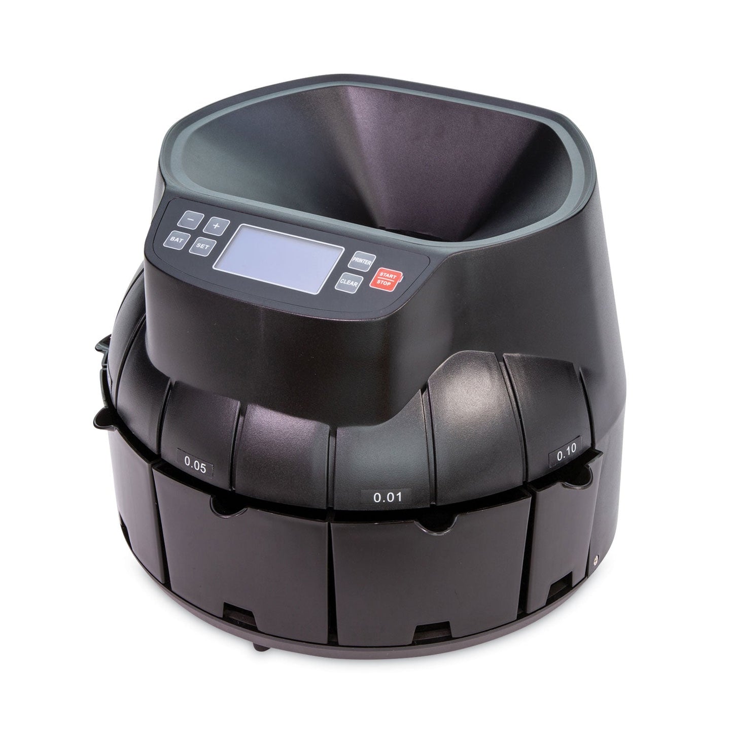 CONTROLTEK Coin Counter, Dimes, Nickels, Pennies, Quarters, 14.2 x 13.4 x 11, Black