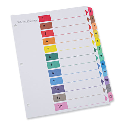 Universal Deluxe Table of Contents Dividers for Printers, 8-Tab, 1 to 8; Table Of Contents, 11 x 8.5, White, 6 Sets