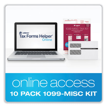 Adams 1099-MISC Five-Part Laser Forms and Envelopes, Five-Part Carbonless, 8.5 x 5.5, 10/Pack