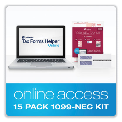 Adams Five-Part 1099-NEC Online Tax Kit, Five-Part Carbonless, 3.66 x 8.5, 15/Pack