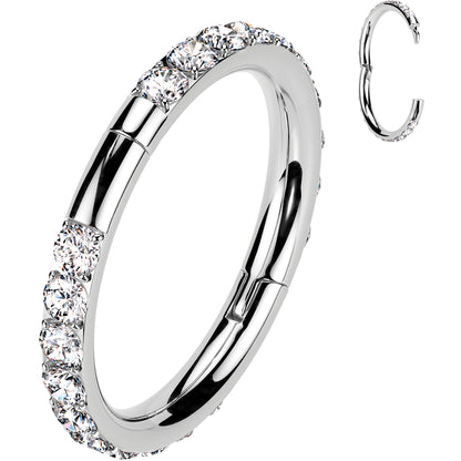 Implant Grade Titanium Forward CZ Double Sided Hoop Segment Ring