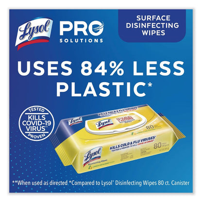 LYSOL Disinfecting Wipes Flatpacks, 6.69 x 7.87, Lemon and Lime Blossom, 80 Wipes/Flat Pack, 6 Flat Packs/Carton