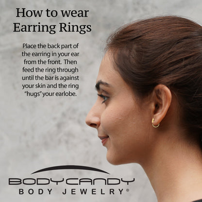 20G Gold Tone Implant Grade Titanium Butterfly Open Hoop Earring Set
