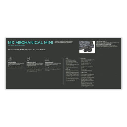 Logitech MX Mechanical Wireless Illuminated Performance Keyboard, Mini, Graphite