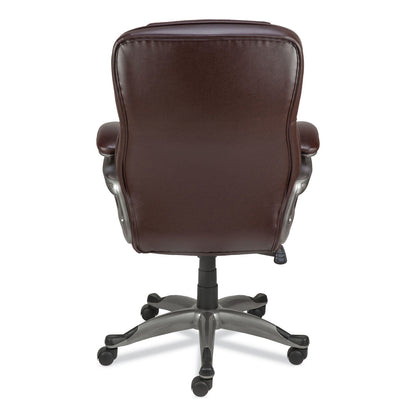 Alera Birns Series High-Back Task Chair, Supports Up to 250 lb, 18.11" to 22.05" Seat Height, Brown Seat/Back, Chrome Base