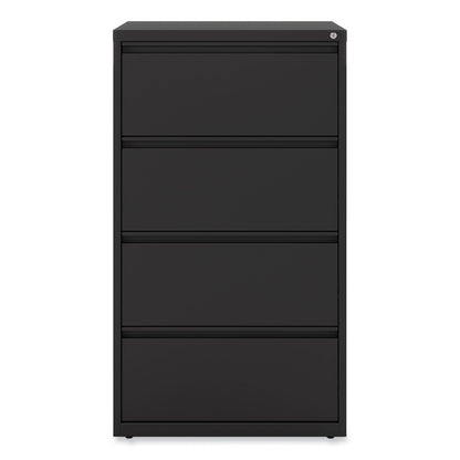 Alera Lateral File, 4 Legal/Letter-Size File Drawers, Black, 30" x 18.63" x 52.5"