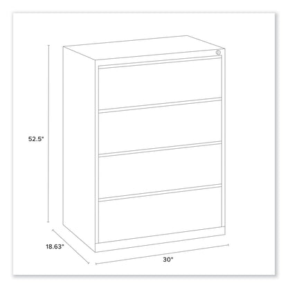 Alera Lateral File, 4 Legal/Letter-Size File Drawers, Putty, 30" x 18.63" x 52.5"