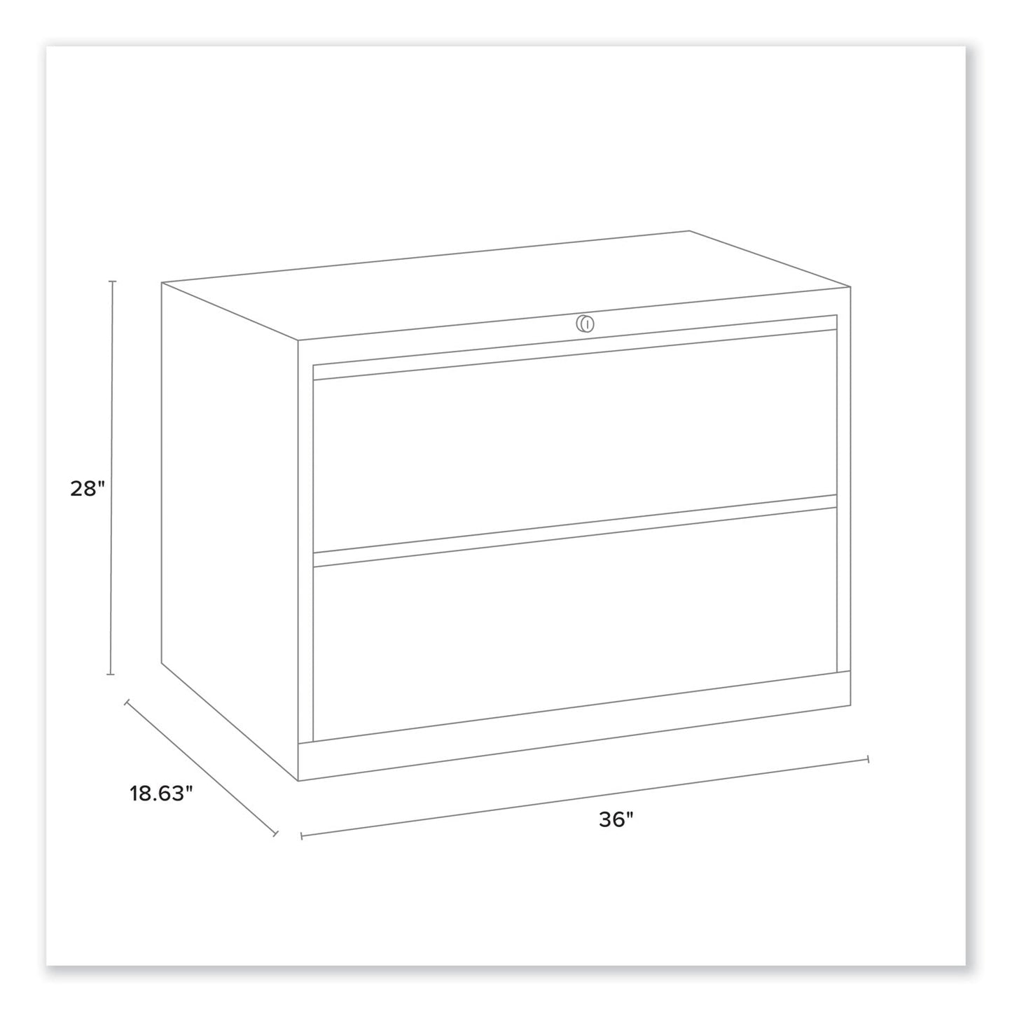 Alera Lateral File, 2 Legal/Letter-Size File Drawers, Black, 36" x 18" x 28"