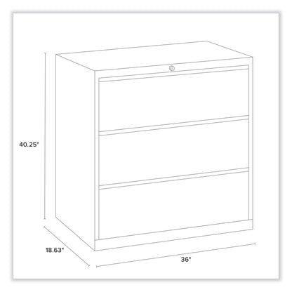 Alera Lateral File, 3 Legal/Letter/A4/A5-Size File Drawers, Putty, 36" x 18.63" x 40.25"
