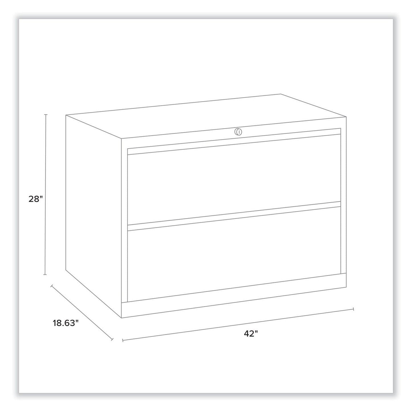 Alera Lateral File, 2 Legal/Letter-Size File Drawers, Light Gray, 42" x 18.63" x 28"