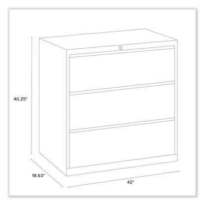 Alera Lateral File, 3 Legal/Letter/A4/A5-Size File Drawers, Putty, 42" x 18.63" x 40.25"