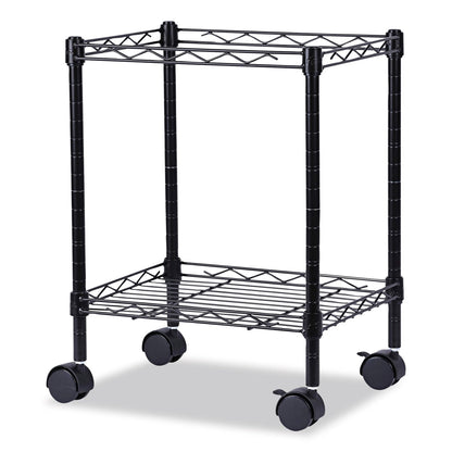 Alera Compact File Cart for Side-to-Side Filing, Metal, 1 Shelf, 1 Bin, 15.25" x 12.38" x 21", Black