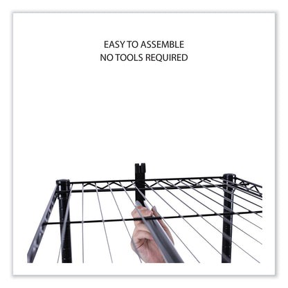 Alera Wire Shelving Garment Rack, 30 Garments, 36w x 18d x 75h, Black