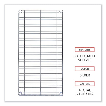 Alera Wire Shelving Garment Rack, 30 Garments, 36w x 18d x 75h, Silver