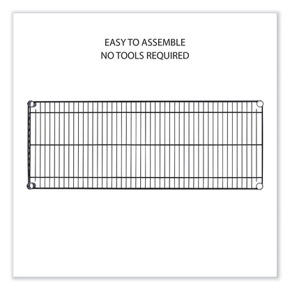 Alera 5-Shelf Wire Shelving Kit with Casters and Shelf Liners, 48w x 18d x 72h, Black Anthracite
