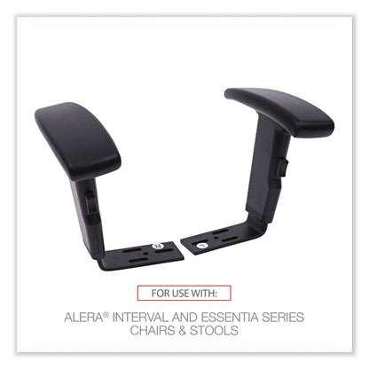 Alera Optional Height-Adjustable T-Arms for Alera Essentia and Interval Series Chairs, Black, 2/Set