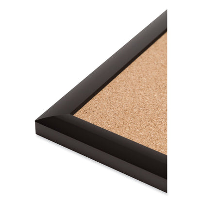U Brands Cork Bulletin Board with Aluminum Frame, 70 x 47, Natural Surface, Black Frame