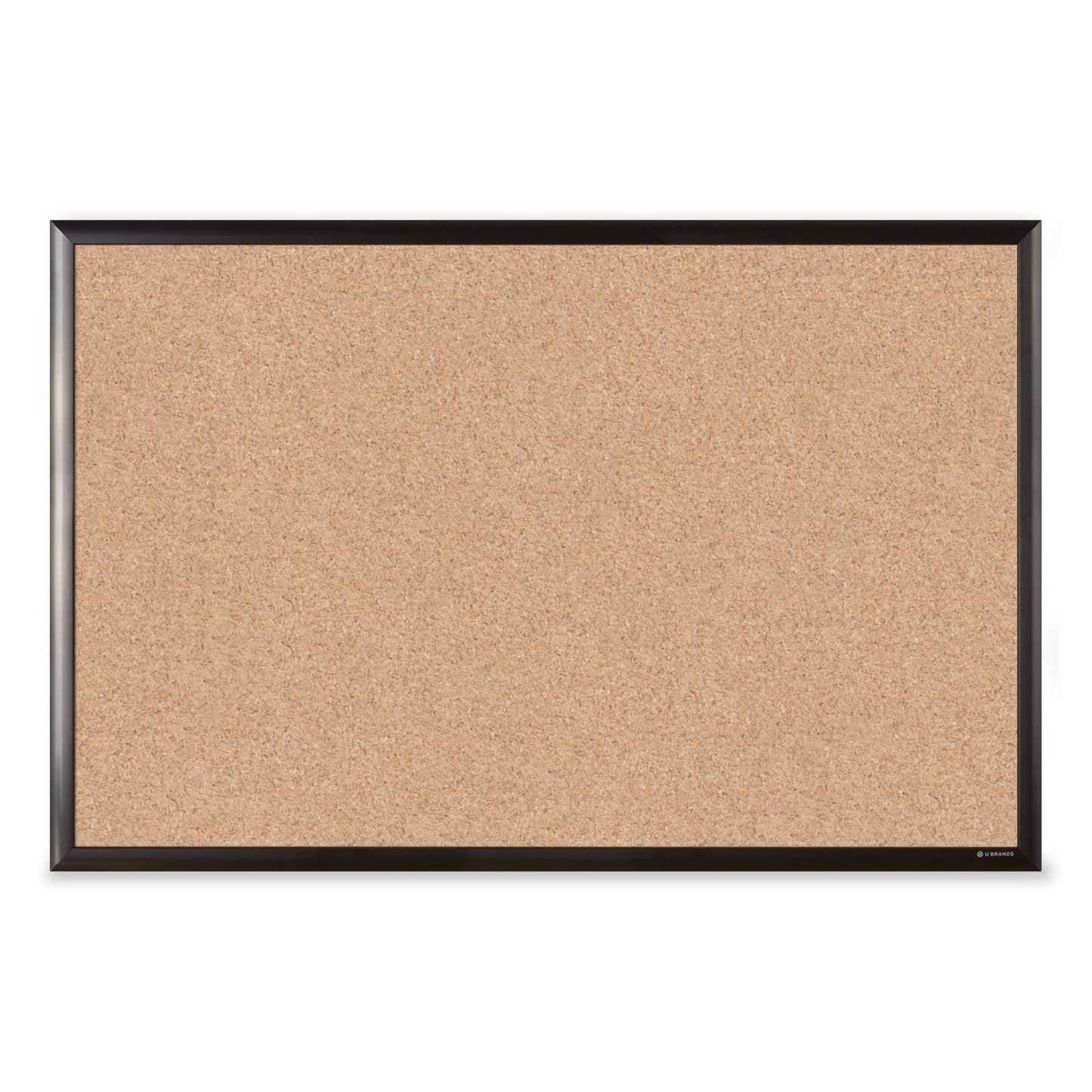 U Brands Cork Bulletin Board with Aluminum Frame, 35 x 23, Natural Surface, Black Frame