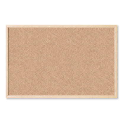 U Brands Cork Bulletin Board, 35 x 23, Natural Surface, Birch Frame