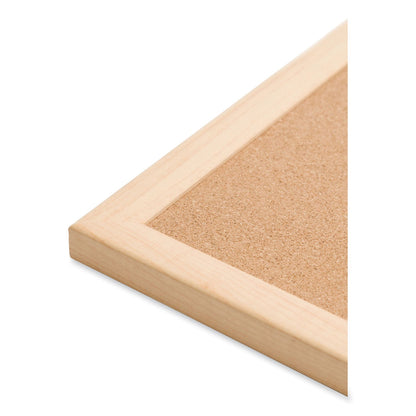 U Brands Cork Bulletin Board, 70 x 47, Natural Surface, Birch Frame