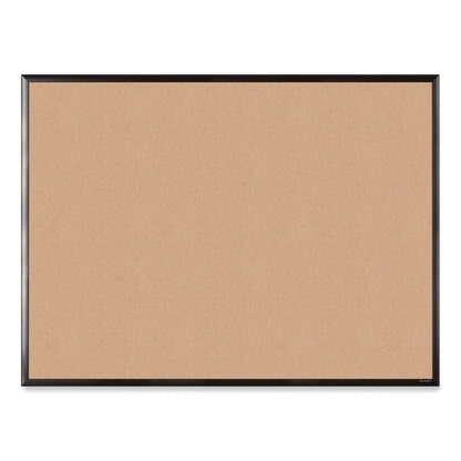 U Brands Cork Bulletin Board with Aluminum Frame, 47 x 35, Natural Surface, Black Frame