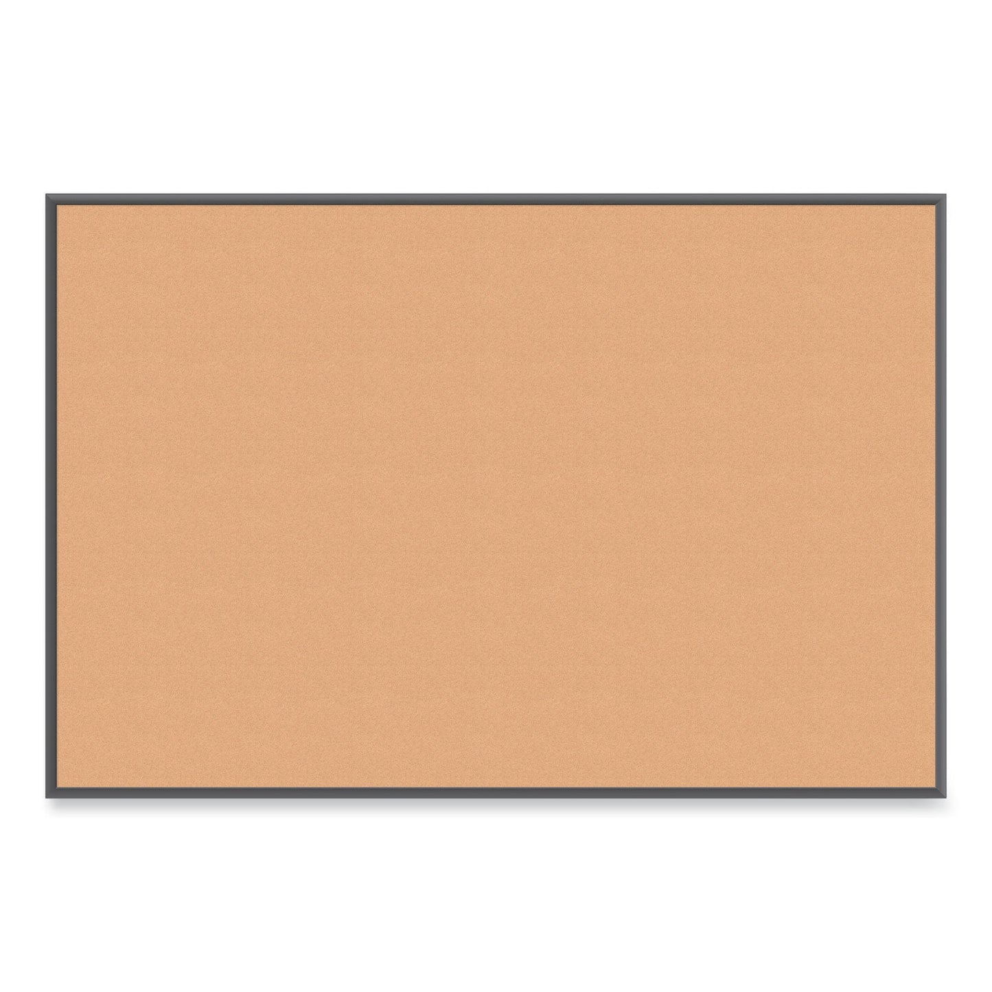 U Brands Cork Bulletin Board with Aluminum Frame, 70 x 47, Natural Surface, Black Frame