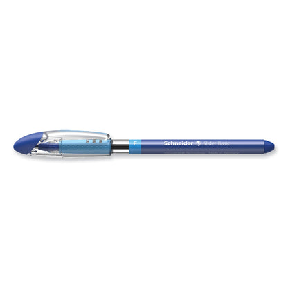 Schneider Slider Basic Ballpoint Pen, Stick, Fine 0.7 mm, Blue Ink, Blue Barrel, 10/Box
