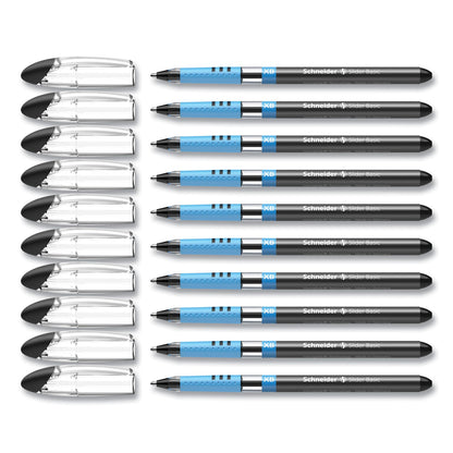Schneider Slider Basic Ballpoint Pen, Stick, Extra-Bold 1.4 mm, Black Ink, Black Barrel, 10/Box