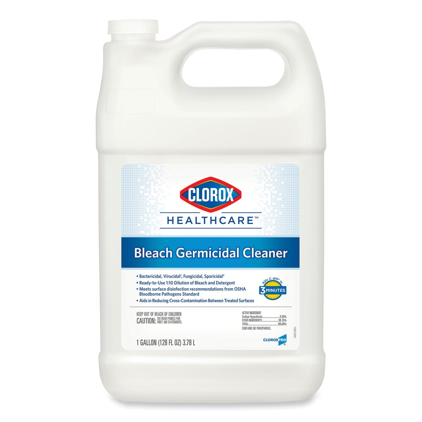 Clorox Bleach Germicidal Cleaner, 128 oz Refill Bottle, 4/Carton