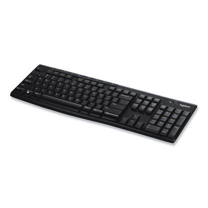 Logitech K270 Wireless Keyboard, USB Unifying Receiver, Black