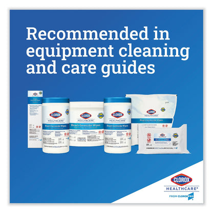 Clorox Bleach Germicidal Wipes, 12 x 12, Unscented, 110/Refill, 2/Carton