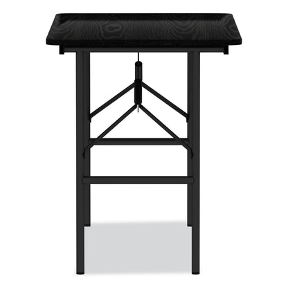Alera Wood Folding Table, Rectangular, 48w x 23.88d x 29h, Black