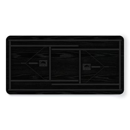 Alera Wood Folding Table, Rectangular, 48w x 23.88d x 29h, Black