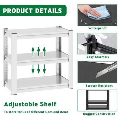 Stylish Metal rium Stand For 20 - 30 Gallon Tanks, 3 Tier Adjustable Shelf