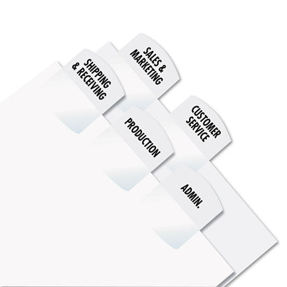 Redi-Tag Laser Printable Index Tabs, 1/5-Cut, White, 1.13" Wide, 375/Pack