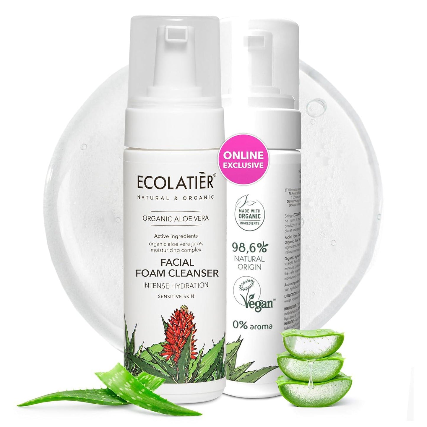 x-Facial Foam Cleanser  Intense Hydration Organic Aloe Vera