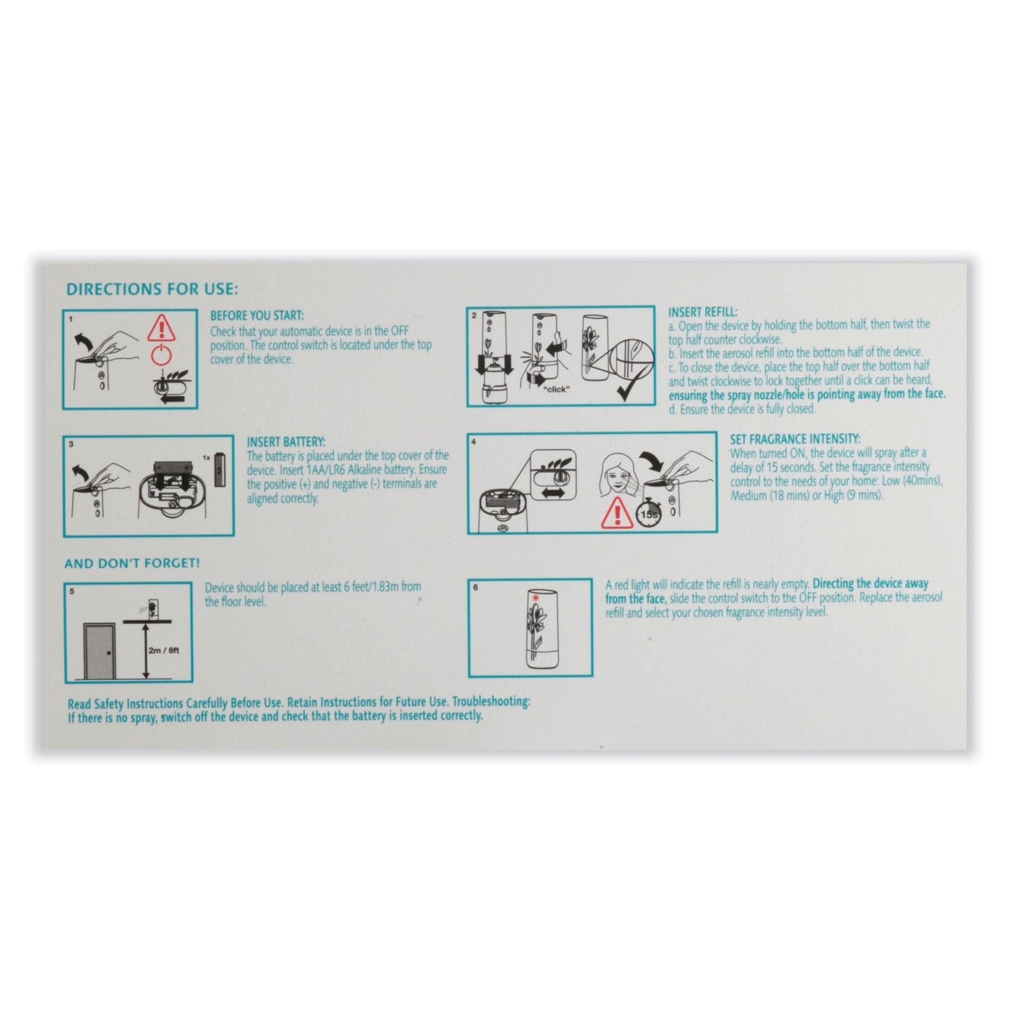 Air Wick Pet Odor Neutralization Automatic Spray Starter Kit, 6 x 2.25 x 7.75, White/Gray, 4/Carton
